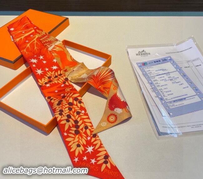 Market Sells Hermes Silk Bandeau Scarf 5x86cm 040802 Orange 2024