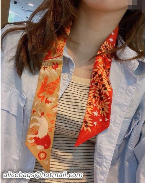 Market Sells Hermes Silk Bandeau Scarf 5x86cm 040802 Orange 2024