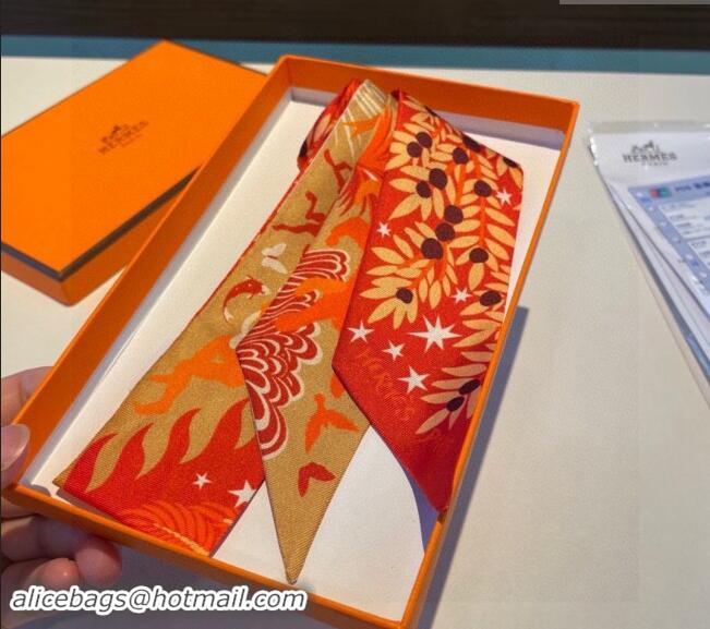 Market Sells Hermes Silk Bandeau Scarf 5x86cm 040802 Orange 2024