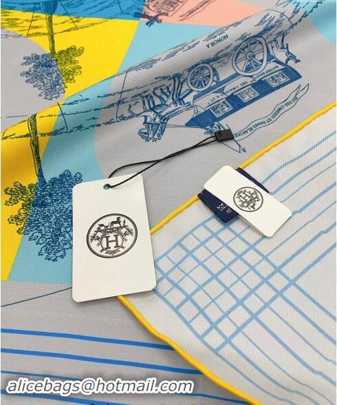 Best Price Hermes Jeu des Omnibus Remix Silk Sqaure Scarf 90x90cm 4152 Blue 2024