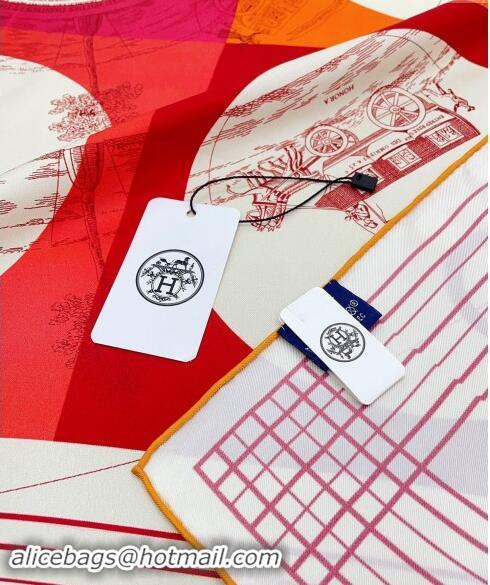 Well Crafted Hermes Jeu des Omnibus Remix Silk Sqaure Scarf 90x90cm 4152 Beige 2024