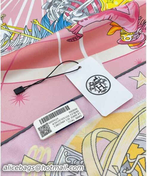 Famous Brand Hermes Chorus Stellarum bandana Silk Sqaure Scarf 90x90cm 0514 Pink 2024