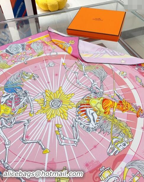 Famous Brand Hermes Chorus Stellarum bandana Silk Sqaure Scarf 90x90cm 0514 Pink 2024