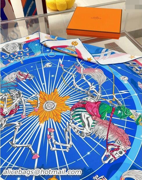 Most Popular Hermes Chorus Stellarum bandana Silk Sqaure Scarf 90x90cm 0514 Blue 2024