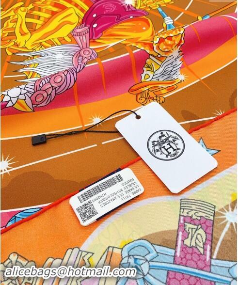 Top Grade Hermes Chorus Stellarum bandana Silk Sqaure Scarf 90x90cm 0514 Orange 2024