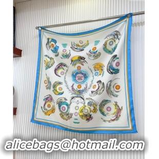 Buy Cheap Hermes Les Anamorphoses Silk Square Scarf 90x90cm 0619 Light Blue 2024