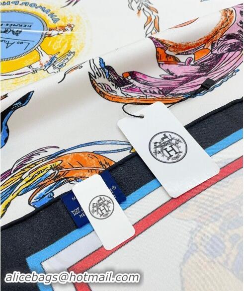 Market Sells Hermes Les Anamorphoses Silk Square Scarf 90x90cm 0619 Dark Blue 2024