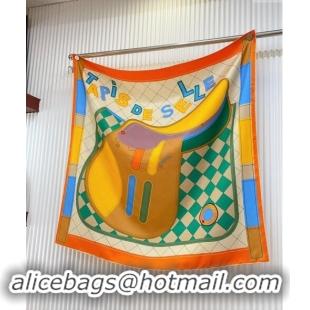 Well Crafted Hermes Tapis De Selle Silk Square Scarf 90x90cm 0514 Yellow 2024