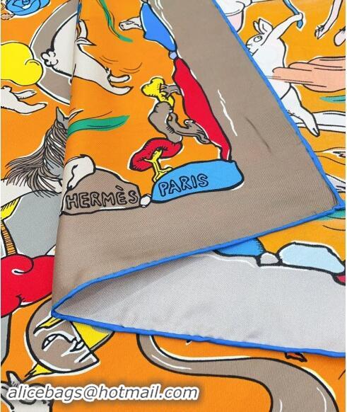 Buy Classic Hermes Rabbit Silk Square Scarf 90x90cm 0730 Grey 2024