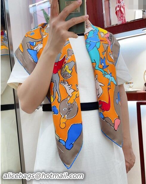 Buy Classic Hermes Rabbit Silk Square Scarf 90x90cm 0730 Grey 2024