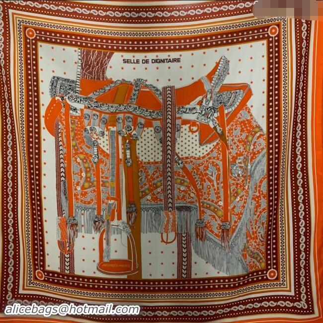 New Cheap Hermes Cashmere & Silk Sqaure Shawl Scarf 140cm H8601 Orange 2024 Top