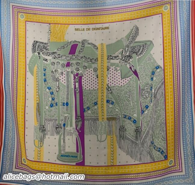 Best Price Hermes Cashmere & Silk Sqaure Shawl Scarf 140cm H8602 Blue/Green 2024 Top