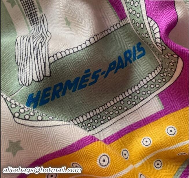 Best Price Hermes Cashmere & Silk Sqaure Shawl Scarf 140cm H8602 Blue/Green 2024 Top