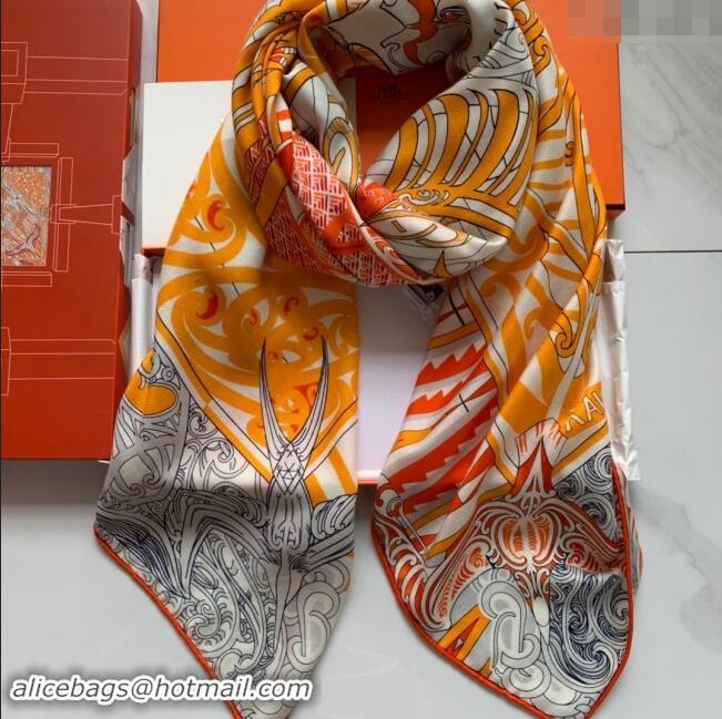 Inexpensive Hermes Cashmere & Silk Sqaure Shawl Scarf 140cm H8606 Yellow 2024 Top