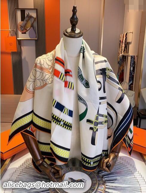 Trendy Design Hermes Cashmere & Silk Sqaure Shawl Scarf 140cm H8616 Beige/Black 2024 Top