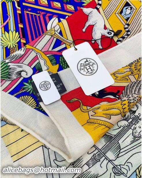 Hot Style Hermes Cashmere & Silk Sqaure Shawl Scarf 140cm H8628 Beige 2024