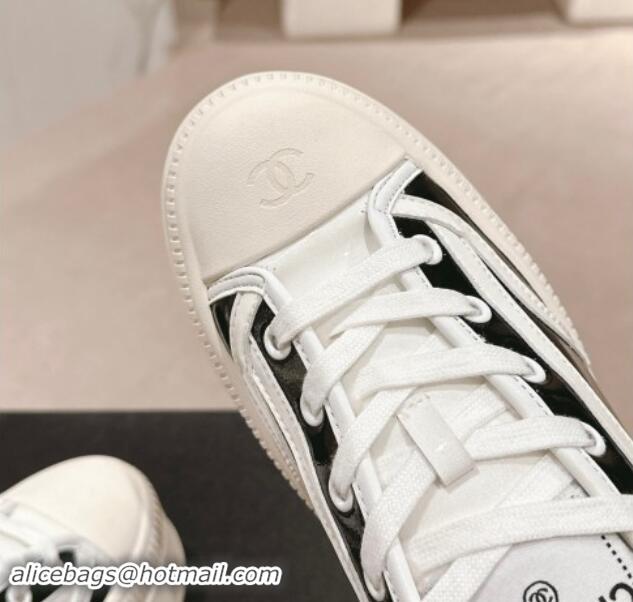 Good Quality Chanel Patent Calfskin Platform Sneakers Black 1016115