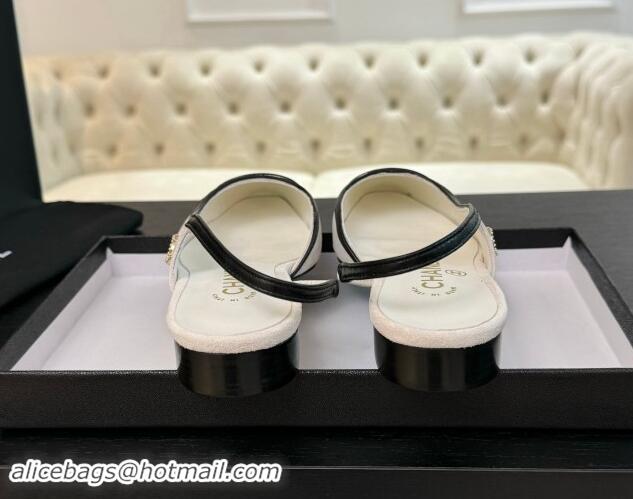 Trendy Design Chanel Suede Slingbacks Flats G46000 White 1016134