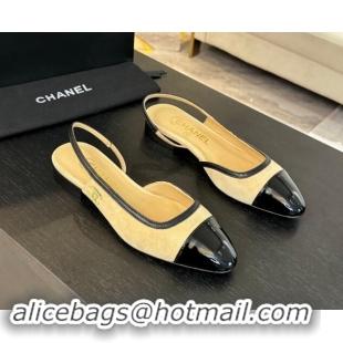 Good Quality Chanel Suede Slingbacks Flats G46000 Beige 1016138