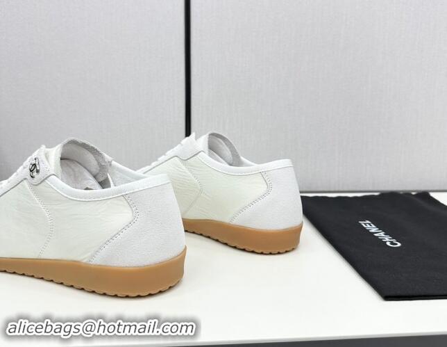 Shop Cheap Chanel Calfskin & Suede Sneakers White 1017001