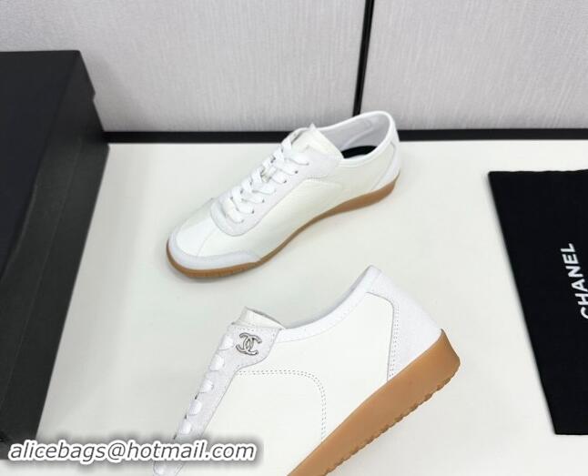 Shop Cheap Chanel Calfskin & Suede Sneakers White 1017001