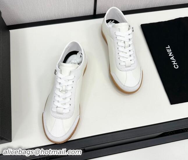 Shop Cheap Chanel Calfskin & Suede Sneakers White 1017001