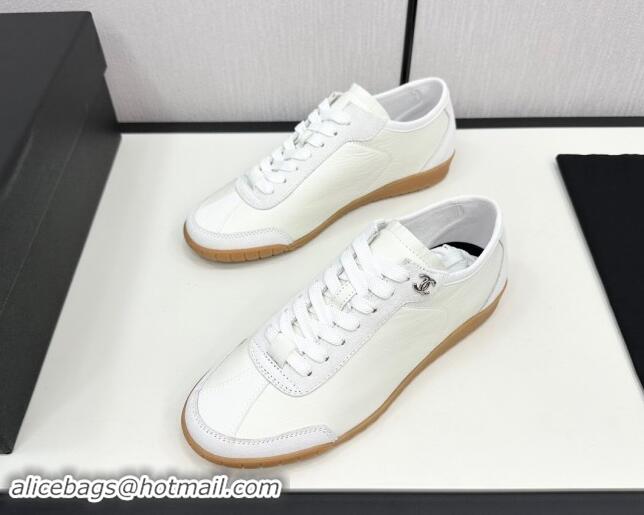 Shop Cheap Chanel Calfskin & Suede Sneakers White 1017001