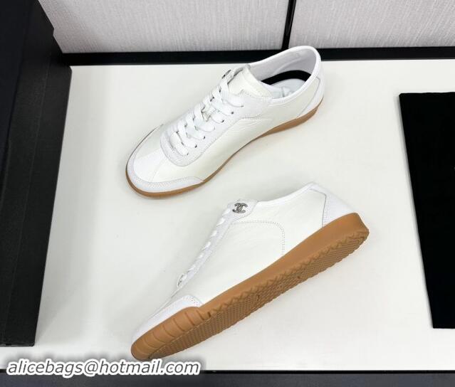 Shop Cheap Chanel Calfskin & Suede Sneakers White 1017001