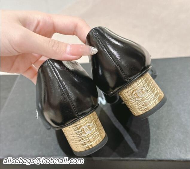 Buy Luxury Chanel Shiny Calfskin & Patent Mary Janes Pumps 3.5cm G45952 Black 1017007