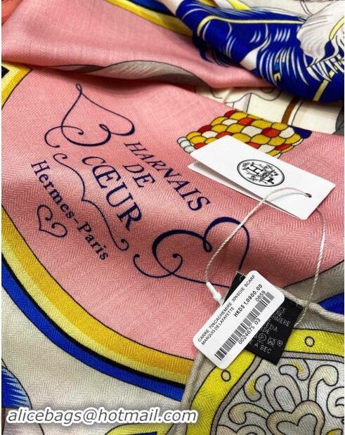 Buy Inexpensive Hermes Cashmere & Silk Sqaure Shawl Scarf 140cm H8630 Grey/Pink 2024