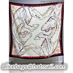 Inexpensive Hermes Cashmere & Silk Sqaure Shawl Scarf 140cm H8637 Beige/Red 2024