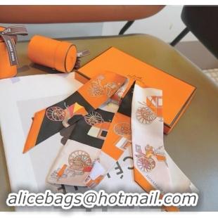 Buy Cheap Hermes Voitures Exquises Twilly Silk Bandeau Scarf 5x86cm 1075 Orange 2024