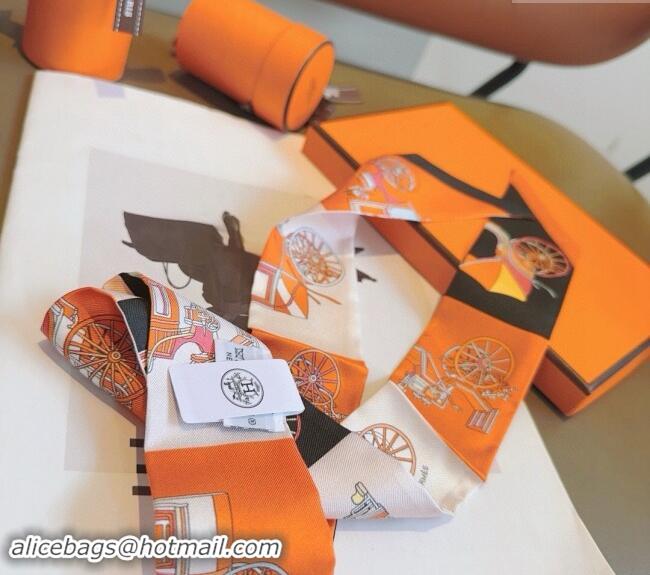 Buy Cheap Hermes Voitures Exquises Twilly Silk Bandeau Scarf 5x86cm 1075 Orange 2024