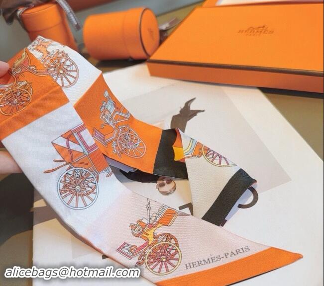 Buy Cheap Hermes Voitures Exquises Twilly Silk Bandeau Scarf 5x86cm 1075 Orange 2024