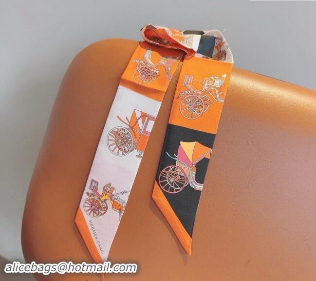 Buy Cheap Hermes Voitures Exquises Twilly Silk Bandeau Scarf 5x86cm 1075 Orange 2024