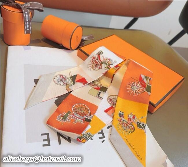 Good Taste Hermes Voitures Exquises Twilly Silk Bandeau Scarf 5x86cm 1075 2024