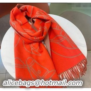 Well Crafted Hermes Entrelaces Equestres Cashmere Long Scarf 40x195cm 1078 Red 2024