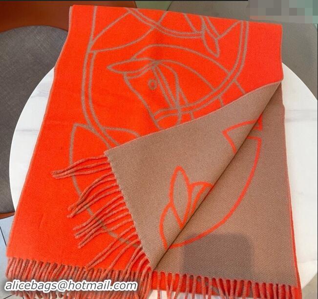 Well Crafted Hermes Entrelaces Equestres Cashmere Long Scarf 40x195cm 1078 Red 2024