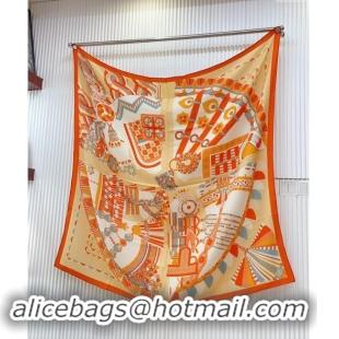 Top Quality Hermes Haute Parure Cashmere Shawl Scarf 135cm 1086 Orange 2024