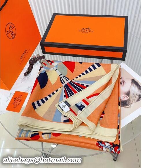 Reasonable Price Hermes Haute Parure Cashmere Shawl Scarf 135cm 1086 Beige 2024