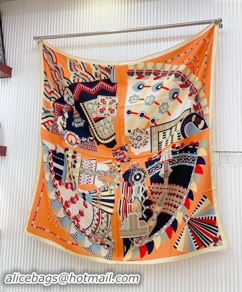 Reasonable Price Hermes Haute Parure Cashmere Shawl Scarf 135cm 1086 Beige 2024