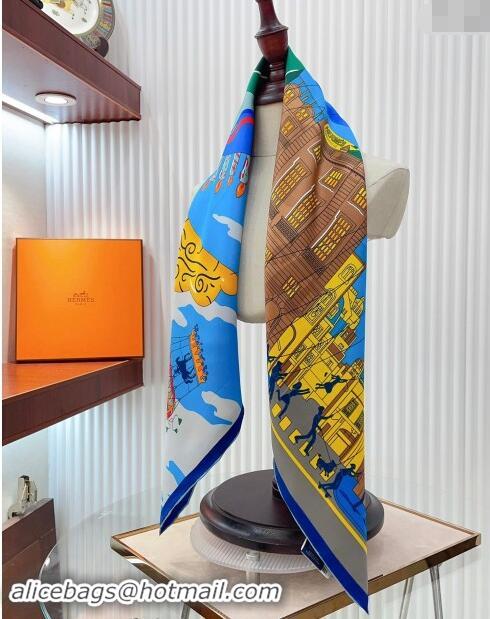 Fashion Discount Hermes Parade Silk Sqaure Scarf 90x90cm 1086 Blue 2024