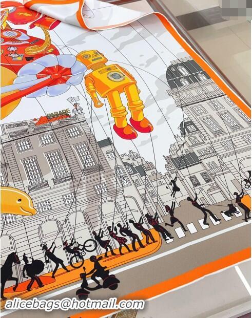 Good Product Hermes Parade Silk Sqaure Scarf 90x90cm 1086 Orange 2024