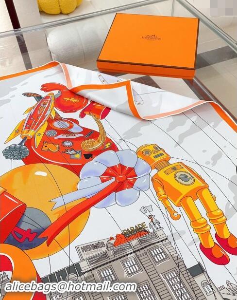 Good Product Hermes Parade Silk Sqaure Scarf 90x90cm 1086 Orange 2024