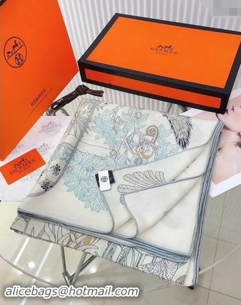 Promotional Hermes Precious Paradise Cashmere Shawl Scarf 140cm H1087 Grey 2024