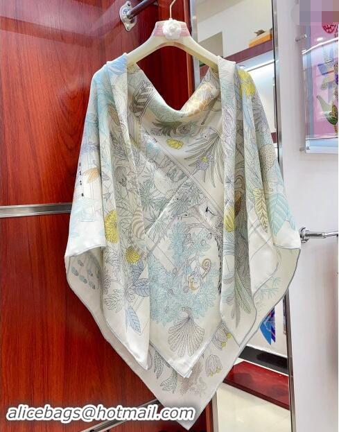 Promotional Hermes Precious Paradise Cashmere Shawl Scarf 140cm H1087 Grey 2024