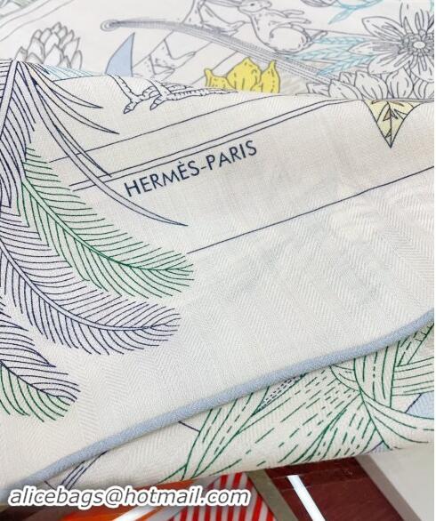 Promotional Hermes Precious Paradise Cashmere Shawl Scarf 140cm H1087 Grey 2024