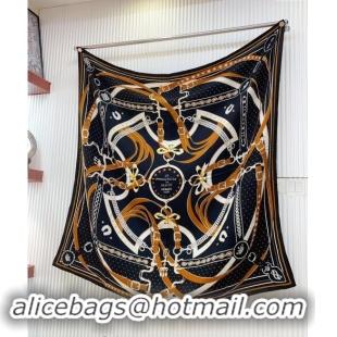 Good Taste Hermes Morning Walk Cashmere Shawl Scarf 140cm H1087 Black/Brown 2024