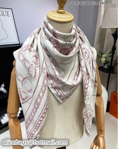 Super Quality Hermes Effet Kaleidoscope Cashmere Silk Shawl 140cm H1090 Grey 2024