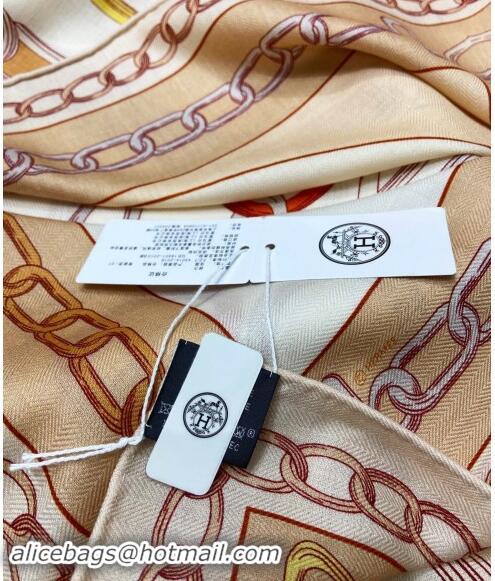 Free Shipping Hermes Effet Kaleidoscope Cashmere Silk Shawl 140cm H1090 Brown 2024